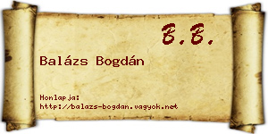 Balázs Bogdán névjegykártya